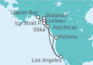 Itinerario del Crucero Alaska - Princess Cruises