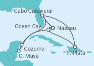 Itinerario del Crucero Bahamas, México, USA - MSC Cruceros