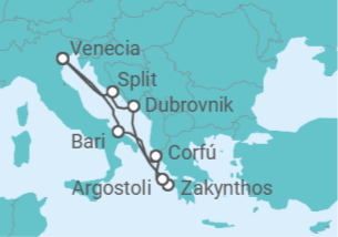 Itinerario del Crucero Grecia, Croacia, Italia - Costa Cruceros