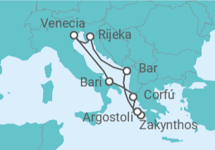 Itinerario del Crucero Grecia, Italia - Costa Cruceros