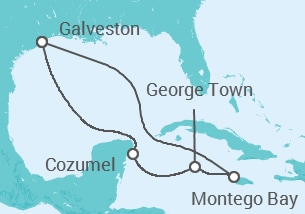 Itinerario del Crucero Jamaica, Islas Caimán, México - Carnival
