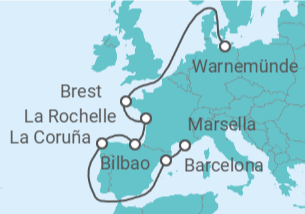 Itinerario del Crucero España - MSC Cruceros