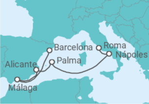 Itinerario del Crucero Italia, España - Royal Caribbean