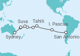 Itinerario del Crucero Nueva Caledonia, Fiji, Polinesia Francesa - Costa Cruceros