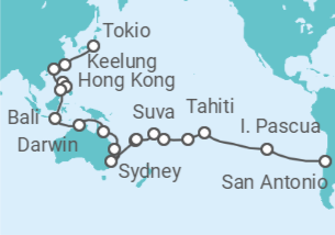 Itinerario del Crucero Vuelta al mundo - Costa Cruceros