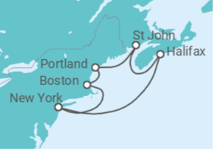 Itinerario del Crucero USA, Canadá - Princess Cruises