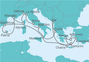 Itinerario del Crucero Grecia, Italia, España, Francia, Turquía - Princess Cruises