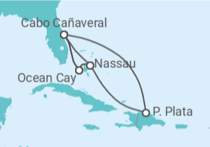 Itinerario del Crucero Bahamas, USA - MSC Cruceros