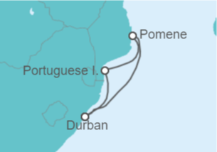 Itinerario del Crucero Sudáfrica - MSC Cruceros
