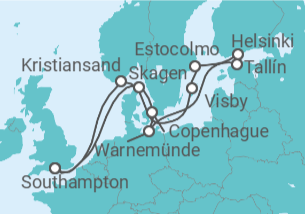 Itinerario del Crucero Dinamarca, Alemania, Estonia, Finlandia, Suecia - Princess Cruises