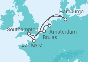 Itinerario del Crucero Reino Unido, Alemania, Holanda, Bélgica - MSC Cruceros