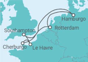 Itinerario del Crucero Reino Unido, Alemania, Holanda, Francia - MSC Cruceros
