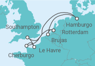 Itinerario del Crucero Francia, Reino Unido, Alemania, Bélgica - MSC Cruceros
