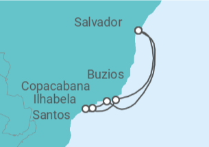 Itinerario del Crucero Brasil - MSC Cruceros