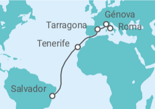 Itinerario del Crucero Italia, España - MSC Cruceros