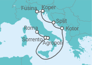 Itinerario del Crucero Eslovenia, Croacia, Montenegro, Italia - Silversea