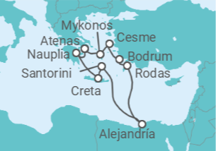 Itinerario del Crucero Grecia, Turquía, Egipto - Silversea