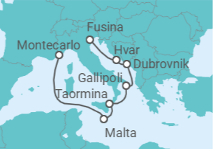 Itinerario del Crucero Croacia, Italia, Malta - Silversea
