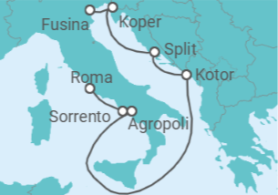 Itinerario del Crucero Italia, Montenegro, Croacia, Eslovenia - Silversea
