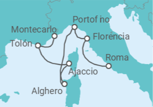 Itinerario del Crucero Italia, Francia - Silversea