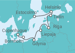 Itinerario del Crucero Dinamarca, Polonia, Letonia, Estonia, Finlandia - Silversea