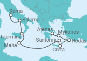 Itinerario del Crucero Italia, Malta, Grecia - Silversea