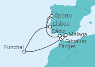 Itinerario del Crucero Portugal, Marruecos, España, Gibraltar - Silversea