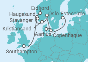 Itinerario del Crucero Dinamarca, Noruega - Silversea