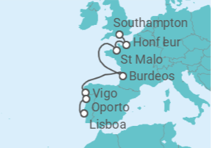 Itinerario del Crucero Francia, España, Portugal - Silversea
