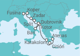 Itinerario del Crucero Montenegro, Italia, Croacia, Eslovenia - Silversea