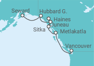 Itinerario del Crucero Alaska - Silversea