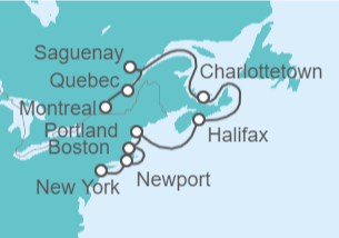 Itinerario del Crucero USA, Canadá - Silversea