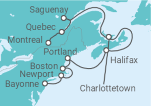 Itinerario del Crucero USA, Canadá - Silversea