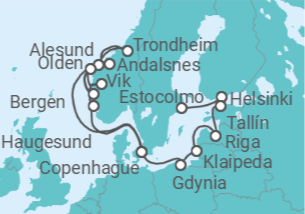 Itinerario del Crucero desde Estocolmo (Suecia) a Copenhague (Dinamarca) - Silversea