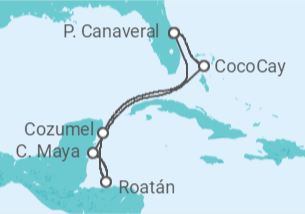 Itinerario del Crucero Honduras, México - Royal Caribbean