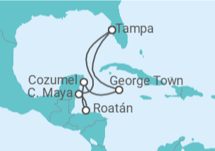 Itinerario del Crucero Honduras, México, Islas Caimán - Royal Caribbean