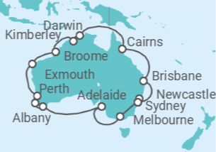 Itinerario del Crucero Australia - Princess Cruises