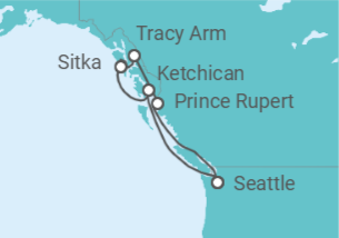 Itinerario del Crucero Glaciares de Alaska y Vistas Costeras - Virgin Voyages