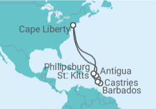 Itinerario del Crucero San Cristóbal Y Nieves, Antigua Y Barbuda, Barbados, Santa Lucía, Saint Maarten - Royal Caribbean