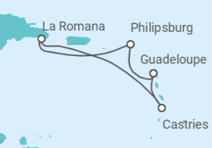 Itinerario del Crucero Saint Maarten, República Dominicana, Santa Lucía - Costa Cruceros