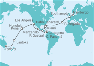 Itinerario del Crucero Vuelta al mundo - Cunard