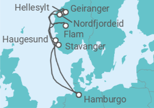 Itinerario del Crucero Noruega - Costa Cruceros