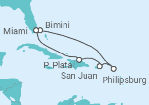 Itinerario del Crucero Vacaciones en el Caribe Oriental y Bimini - Virgin Voyages