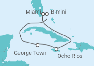 Itinerario del Crucero Caribe Occidental y Club de Playa Bimini - Virgin Voyages
