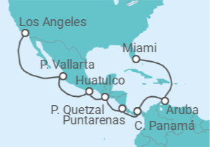 Itinerario del Crucero México, Costa Rica, Panamá, Aruba - Princess Cruises