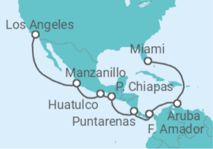 Itinerario del Crucero Aruba, Panamá, Costa Rica, México - Princess Cruises