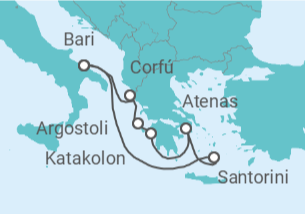 Itinerario del Crucero Grecia, Italia - MSC Cruceros