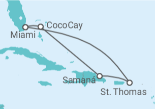 Itinerario del Crucero Islas Vírgenes - Eeuu, República Dominicana - Royal Caribbean