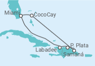 Itinerario del Crucero República Dominicana - Royal Caribbean