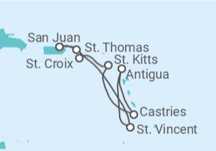 Itinerario del Crucero Islas Vírgenes - Eeuu, San Cristóbal Y Nieves, Santa Lucía, Antigua Y Barbuda, San Vicente e Isla... - Royal Caribbean